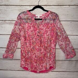 Vibrant Floral Button-Up Blouse